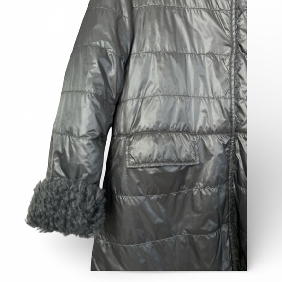 Luii Reversible Faux Fur Coat Women's Gray Textured Coat. Size M. NWT - Picture 11 of 12